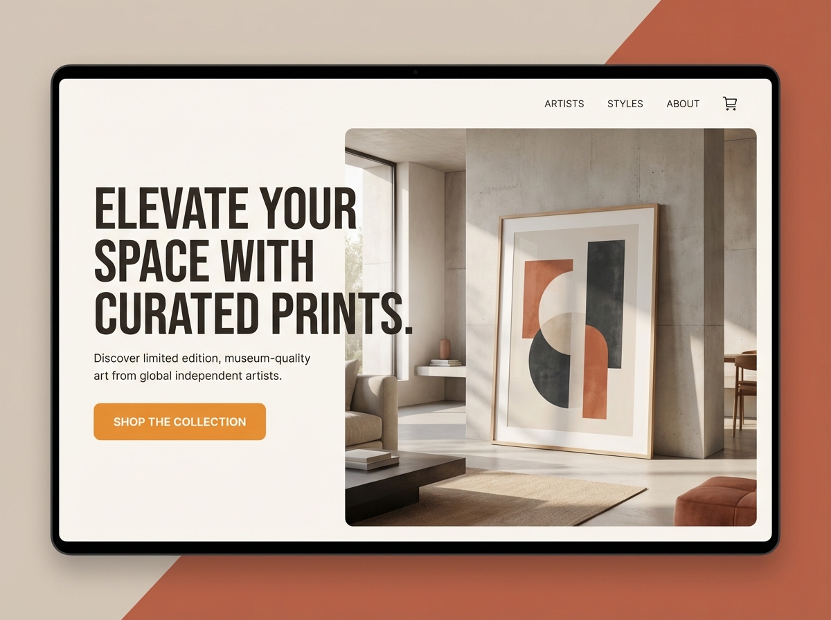 Build Your Store, Start Selling Prints Online Today website preview