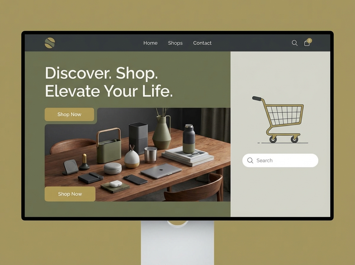 Start your online store and begin selling things instantly website preview