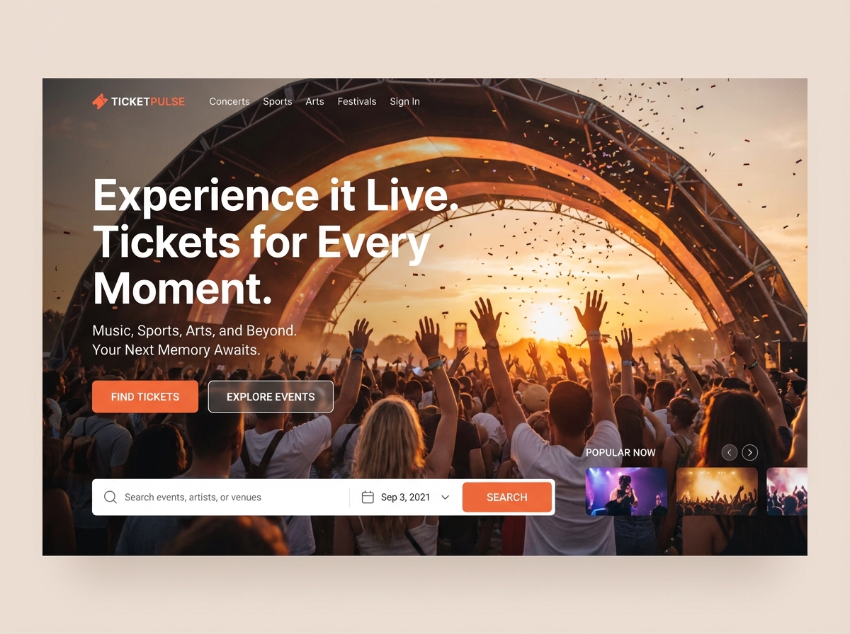 Build Your Website for Seamless Ticket Selling website preview