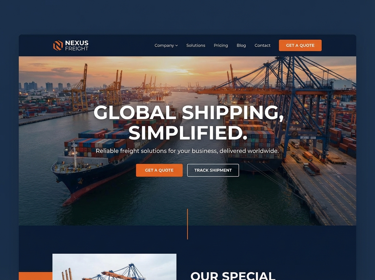 Build Your Powerful Shipping Freight Website website preview