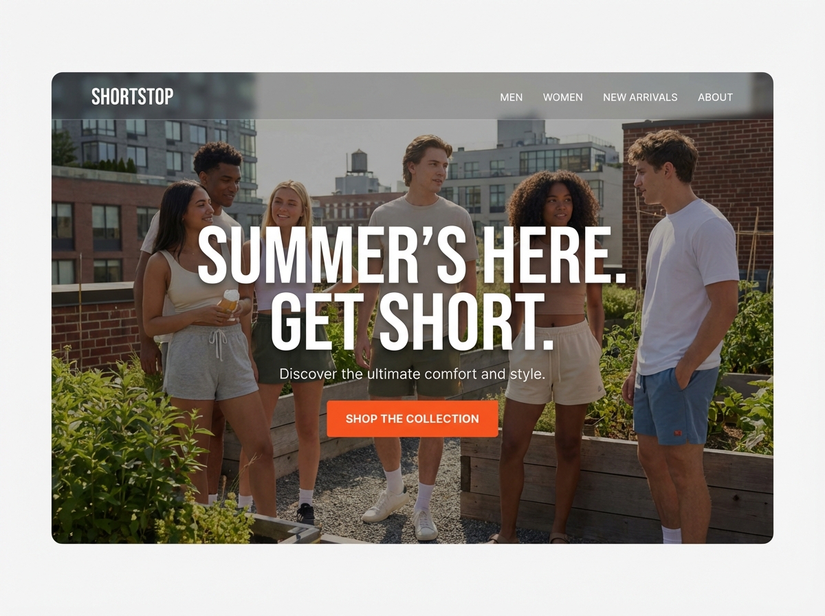 Build a stunning website for your next collection of shorts website preview