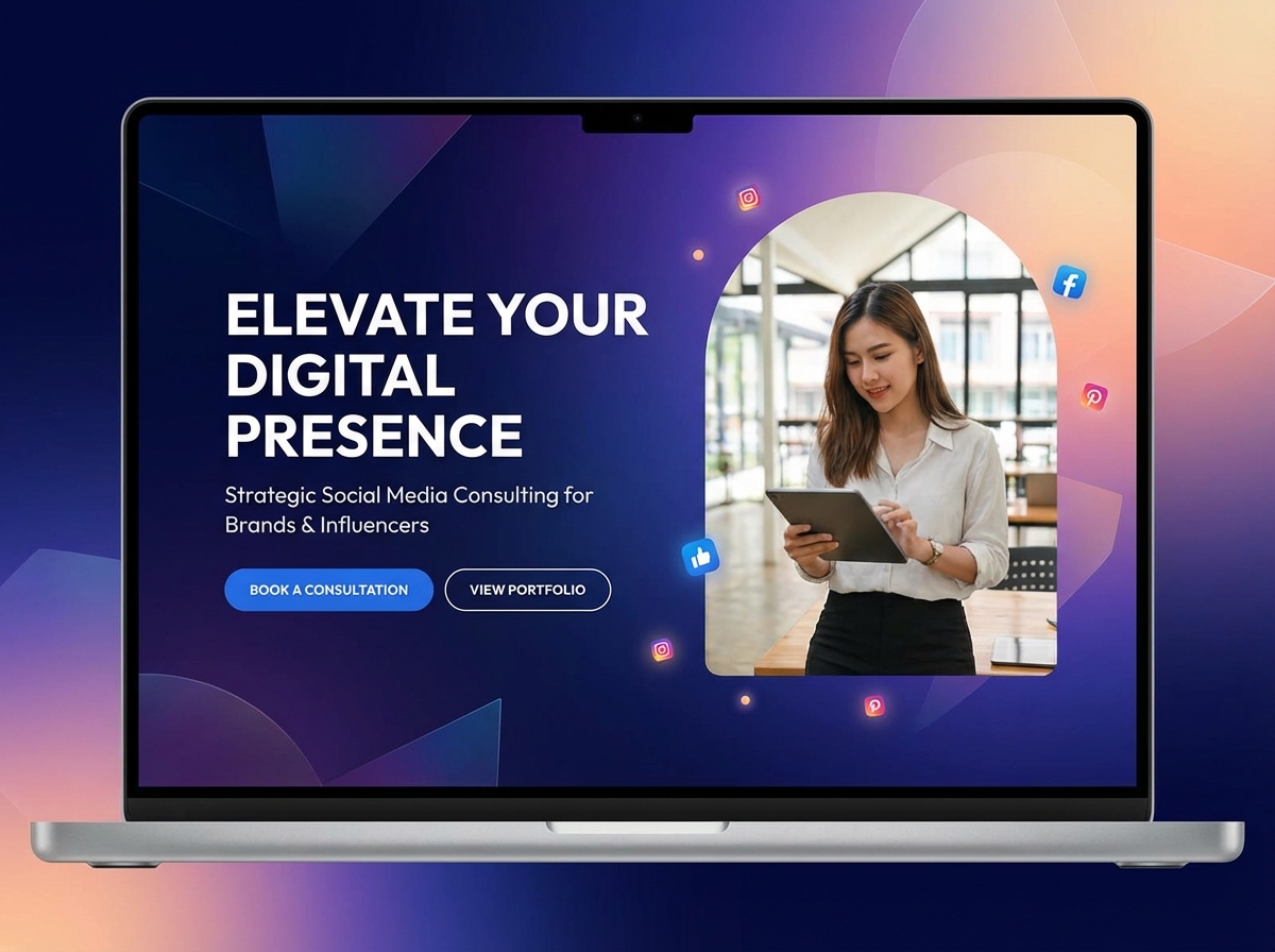 Build Your Authority with a Professional <span class='gradient-text'>Social Media Consultant Website</span> website preview