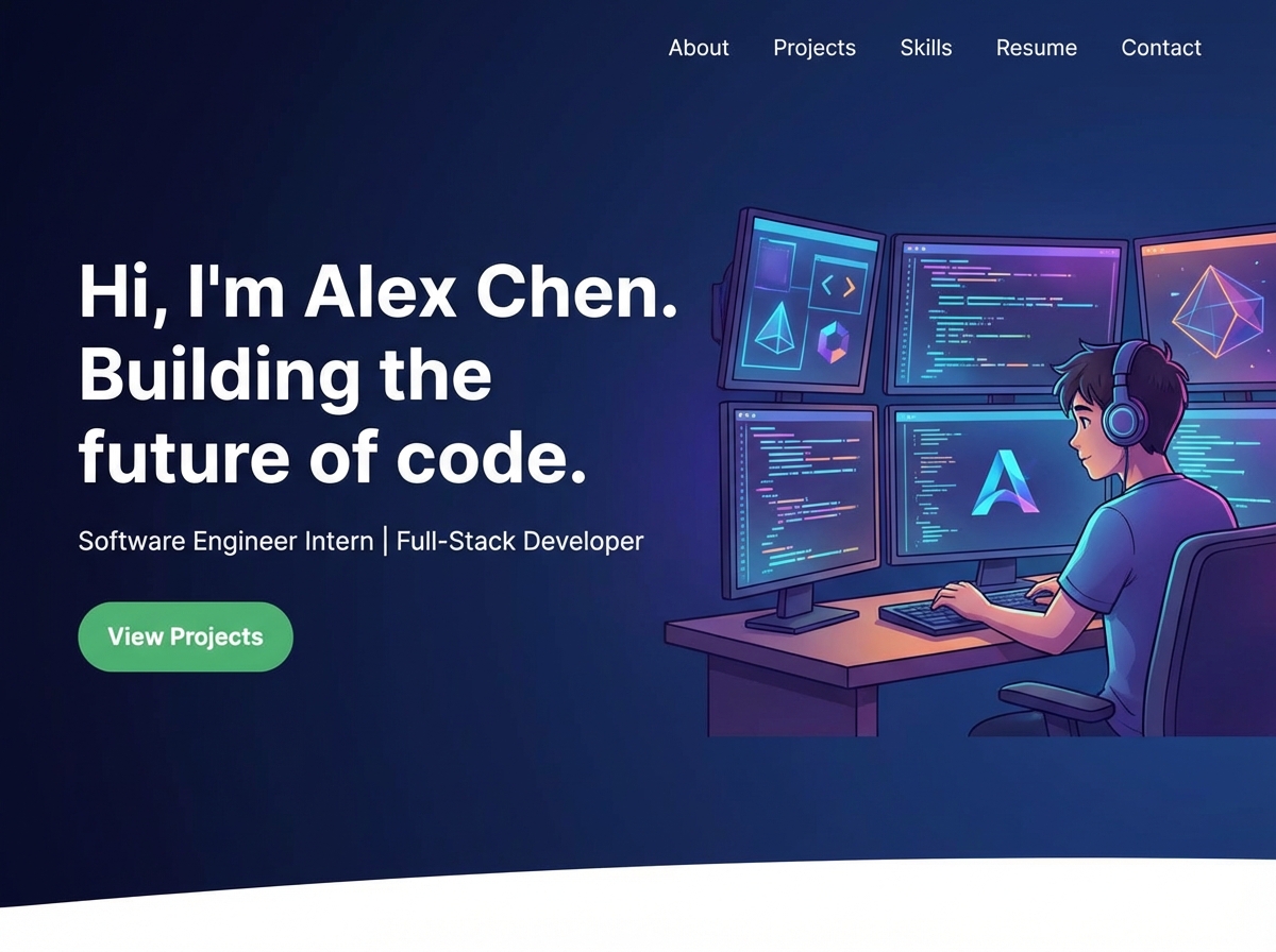 Launch Your Dream Software Engineer Intern Portfolio website preview