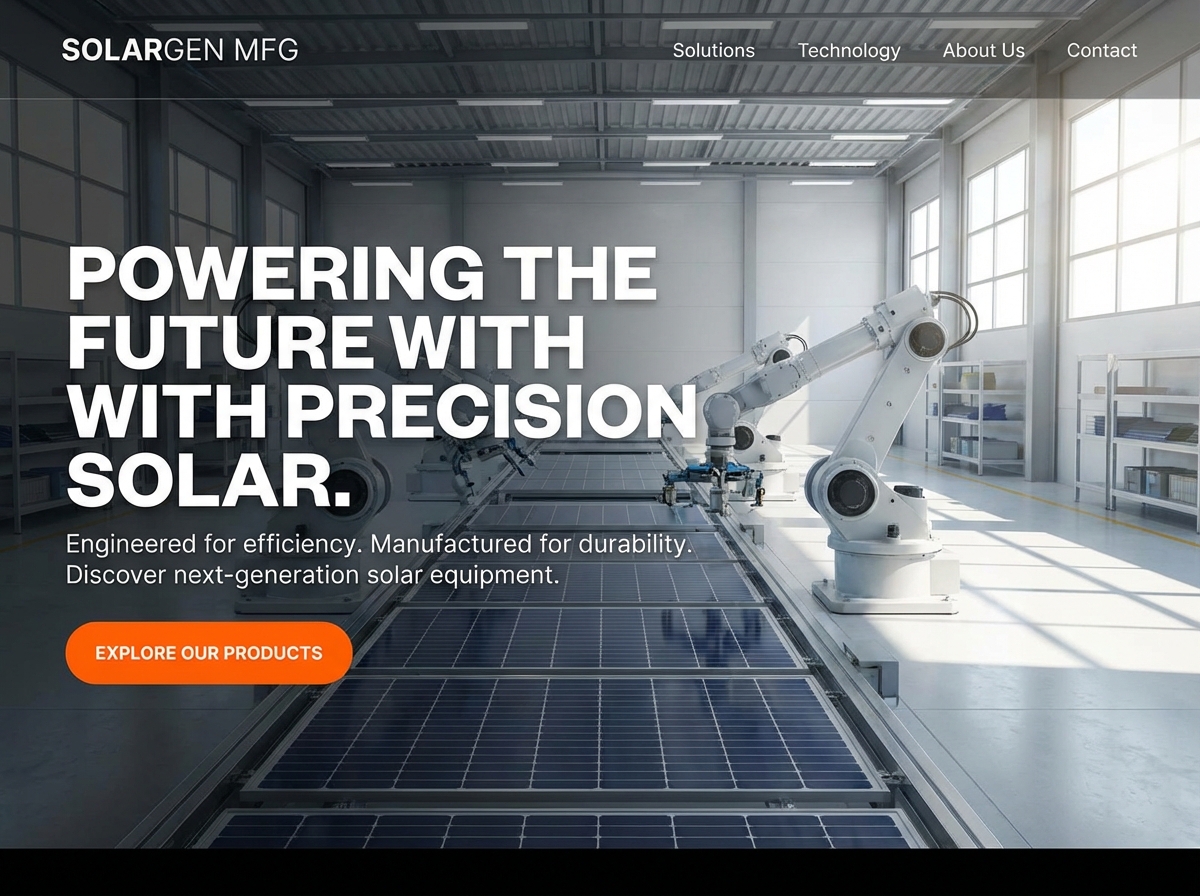 Build a Powerful Online Presence for your <span class='gradient-text'>Solar Energy Equipment Manufacturing Business</span> website preview