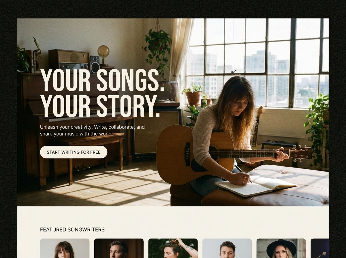 Build a Beautiful Songwriter Website in Minutes website preview