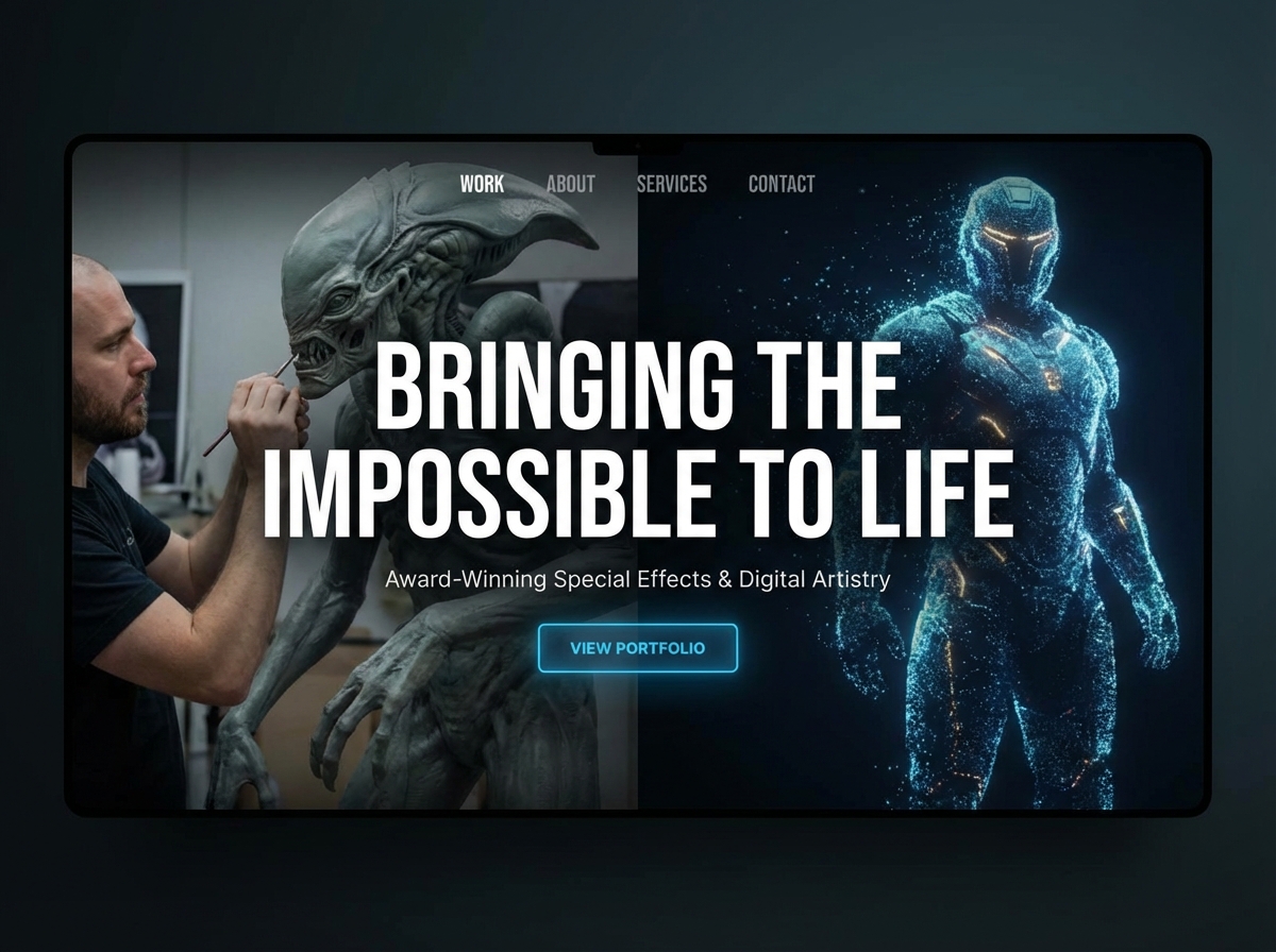 Build a Stunning Online Portfolio for Special Effects Artists website preview