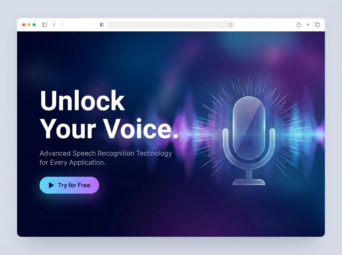 Build Dynamic Websites with Advanced Speech Recognition website preview