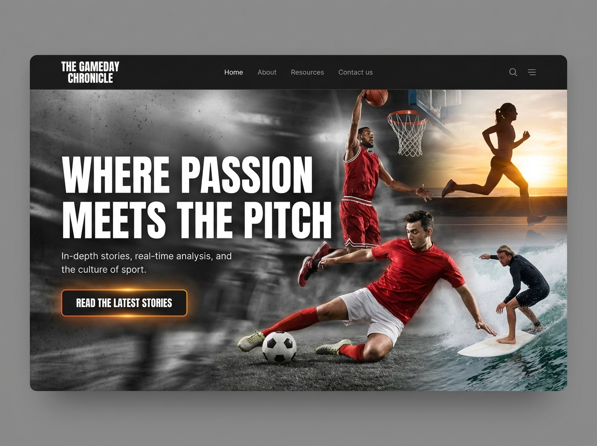 Create Your Winning Sports Blog website preview