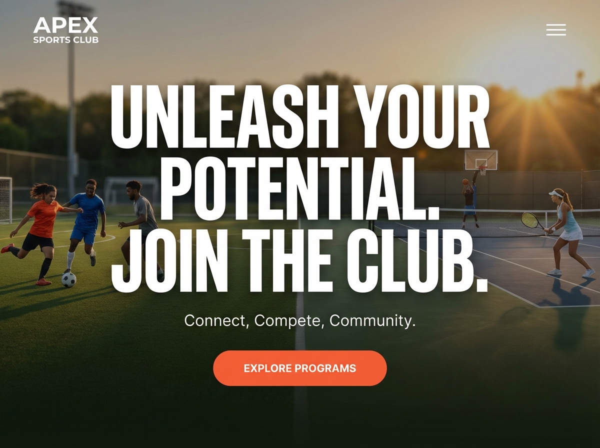 Build Your Winning Team Online with a Sports Clubs Website Builder website preview