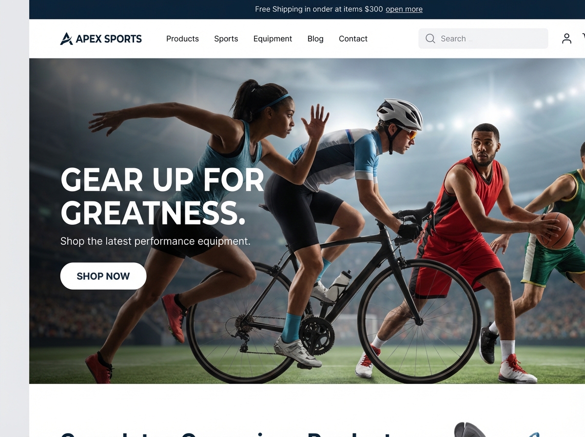 Build Your Premier Online Store for Sports Equipment Retailing website preview