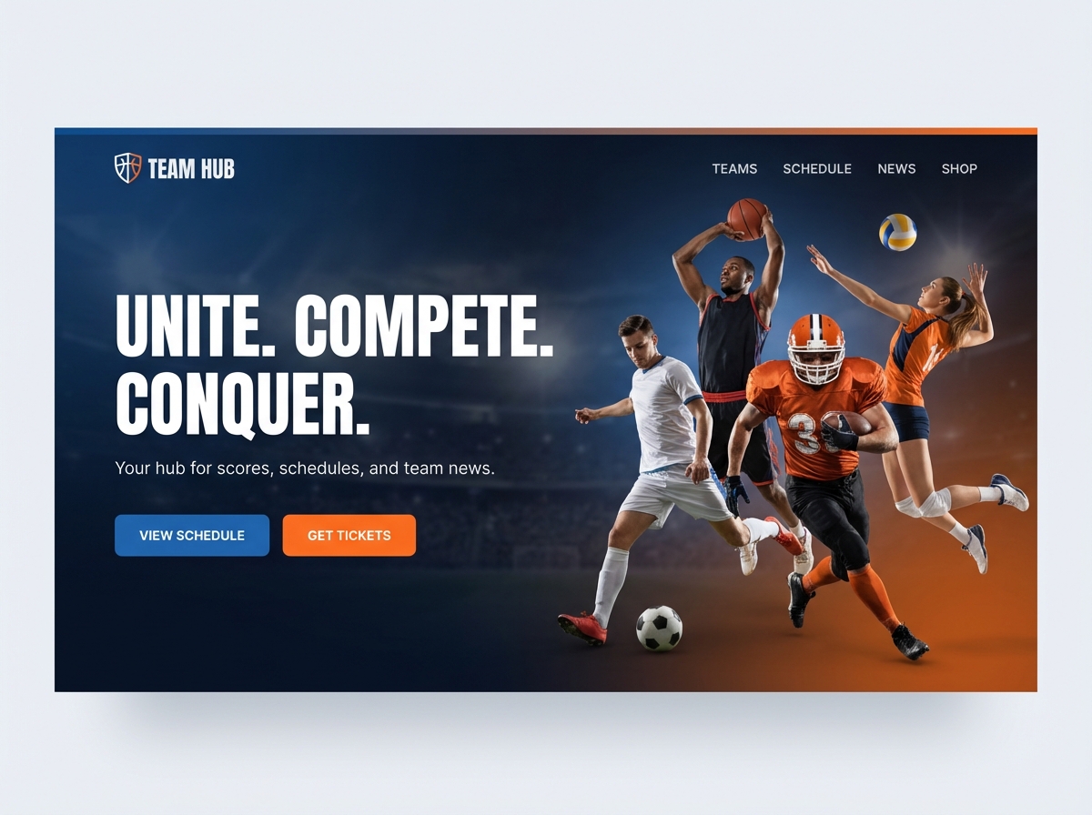Build Your Winning Sports Team Website Today website preview