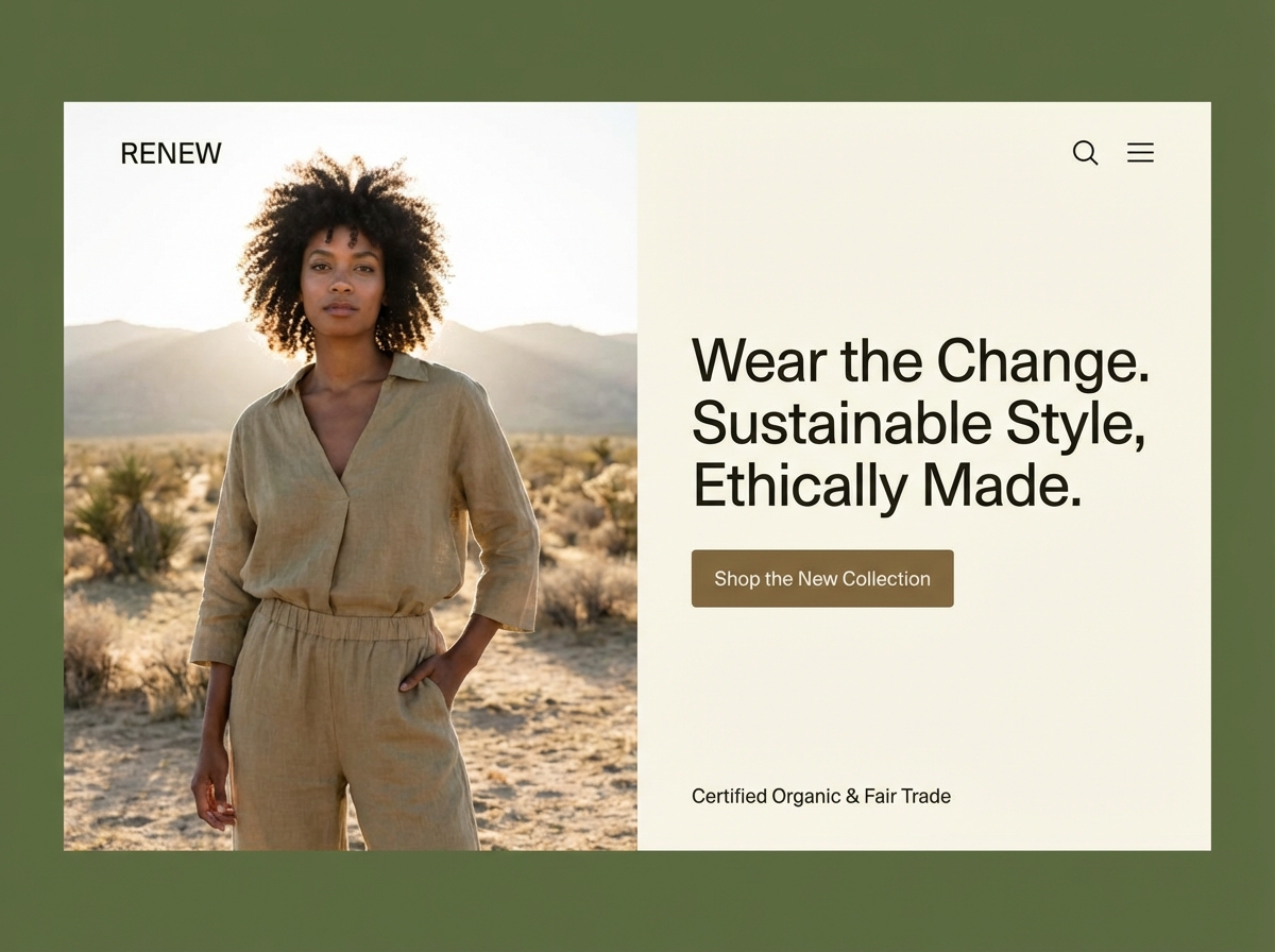 Build Your Sustainable Fashion Website with Ease website preview