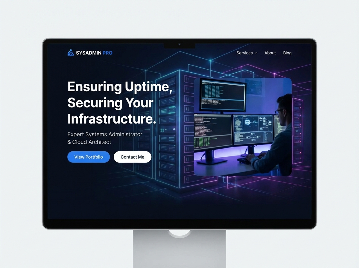 Build Your Professional <br/> <span class="gradient-text">Systems Administrator Website</span> website preview