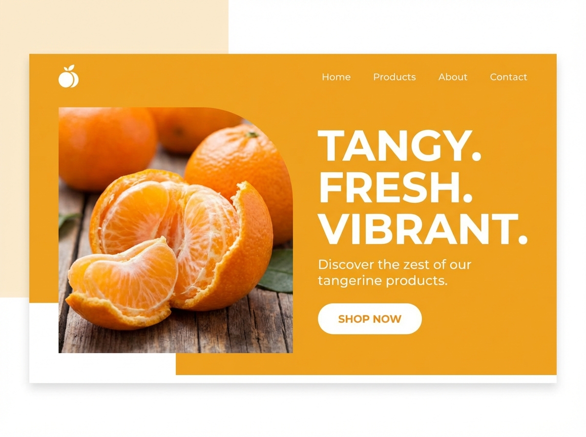 Unleash Vibrant Designs with Grigora's Tangerine Yellow Color website preview
