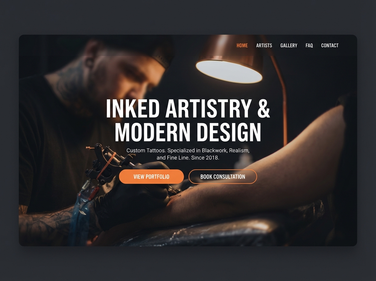 Build a Stunning Online Portfolio for Tattoo Artists website preview