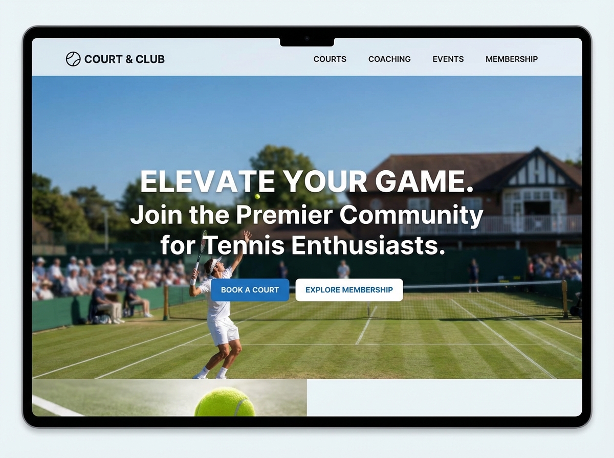 Build a Championship Website for Your Tennis Club website preview