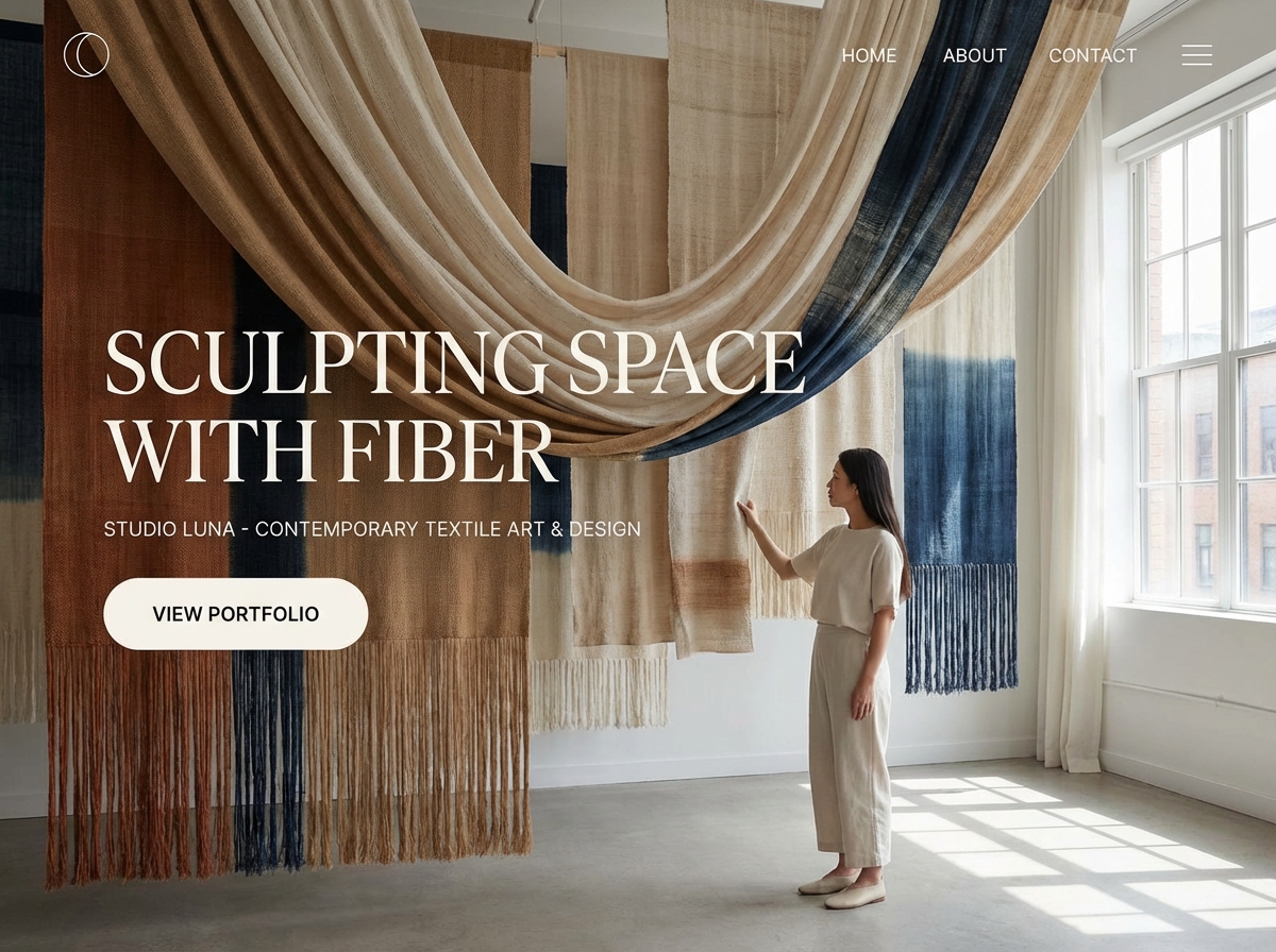 Showcase Your Creativity with a Stunning <gradient>Textiles Designer Website</gradient> website preview