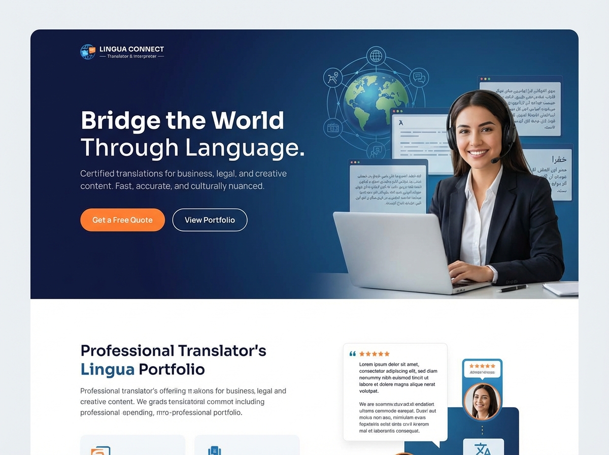 Build Your Professional Translator Website Today website preview