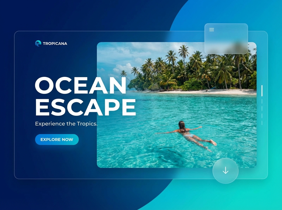 tropical blue color website preview