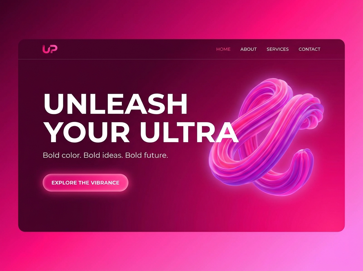 Unleash Your Inner Creativity with an <span class="gradient-text">Ultra Pink Color</span> Website website preview
