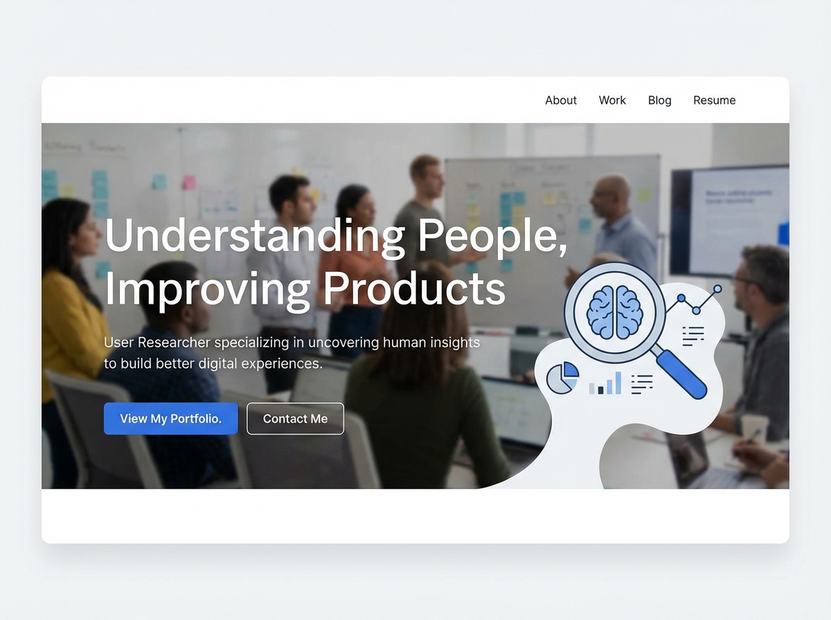 Build Your Professional User Researcher Portfolio Instantly website preview