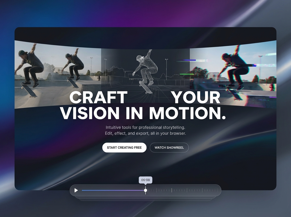 Build Your Best Portfolio with Our AI-Powered Video Editor Website Builder website preview