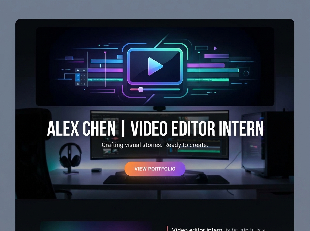 Launch Your Career: Build a Standout Portfolio for Video Editor Interns website preview