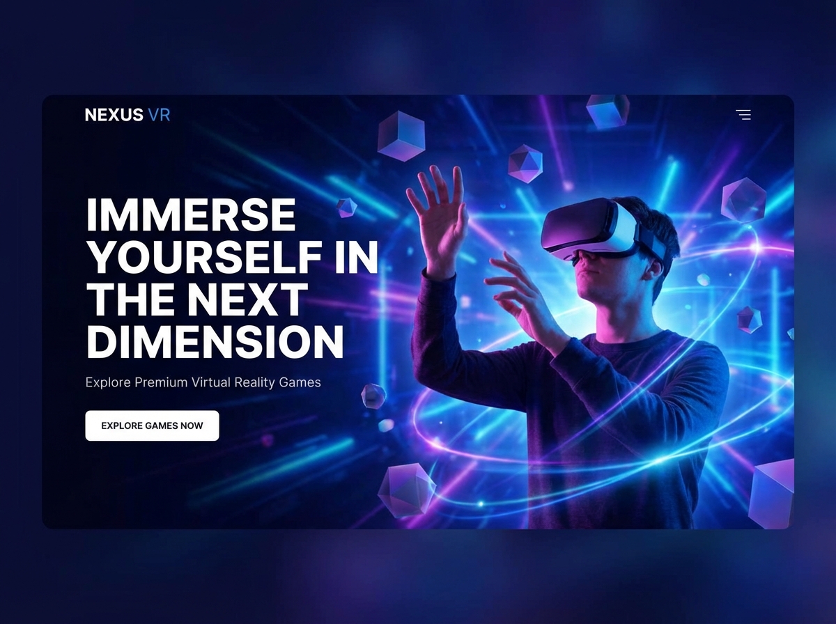 Build Your Immersive Virtual Reality Gaming Website website preview