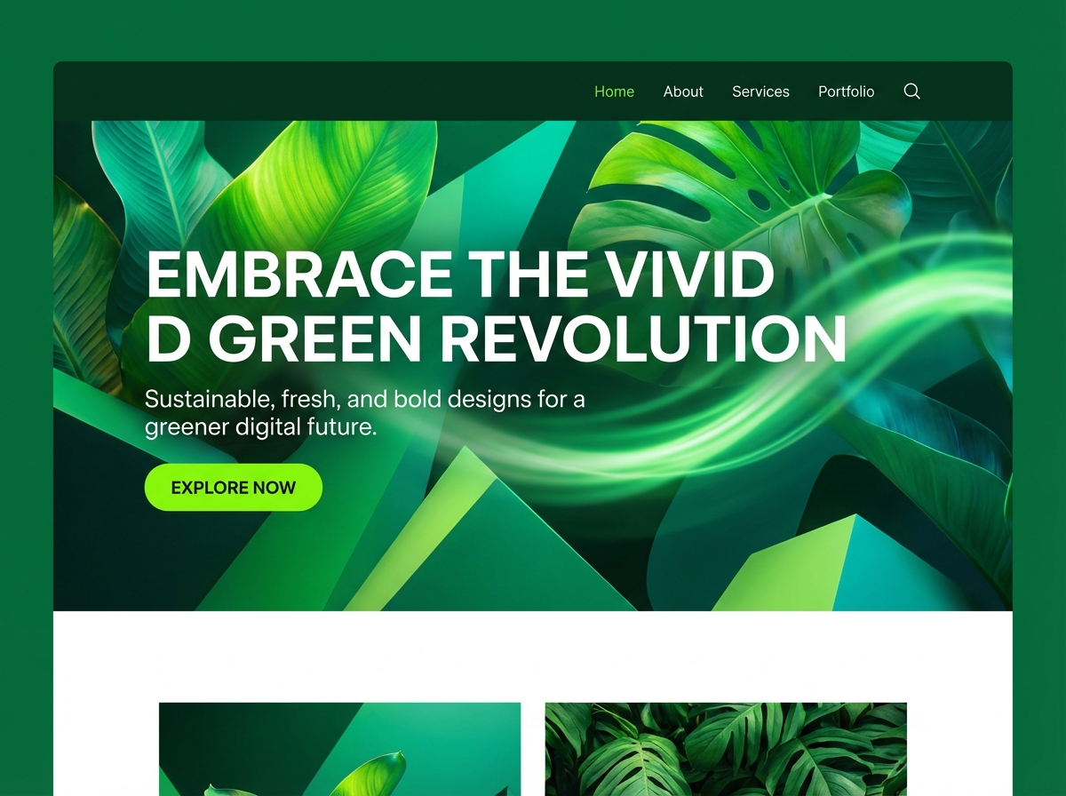 Unleash Creativity with Grigoa's Vivid Green Color website preview