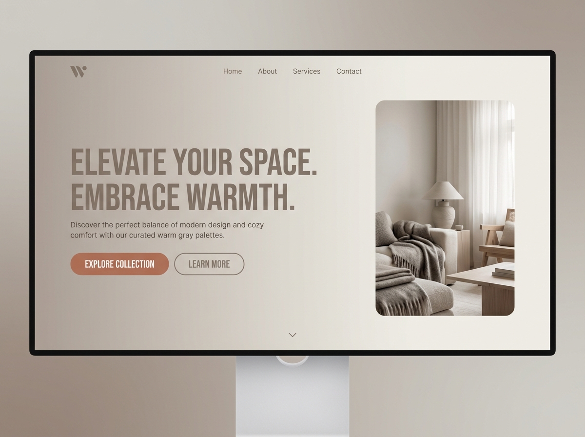 Uncover the Perfect Warm Gray for Your Website with Grigora website preview