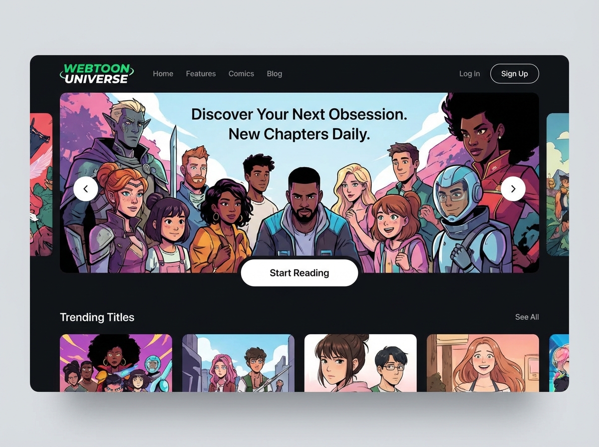 Build Your Audience with a Stunning Webcomics Website website preview