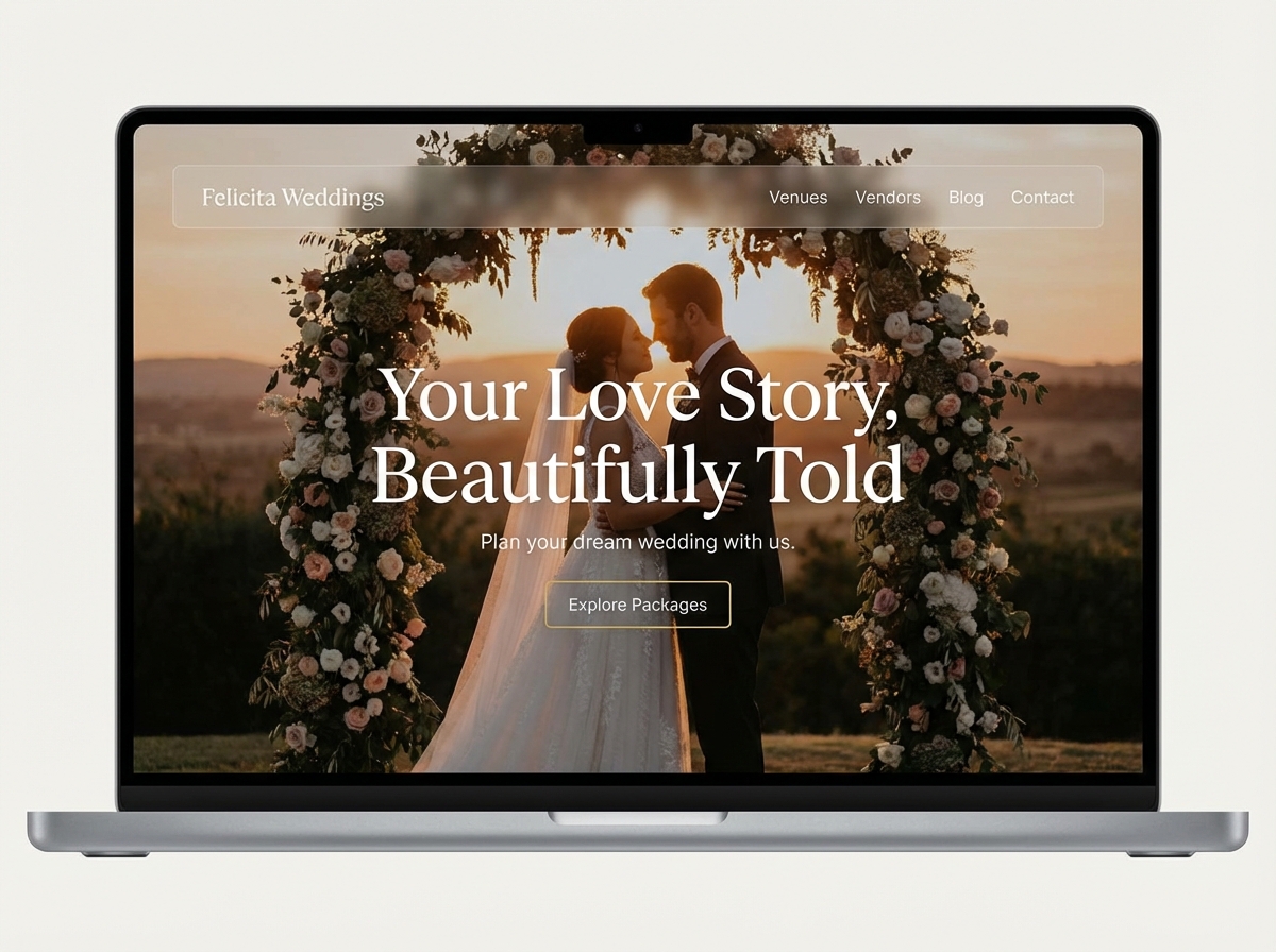 Create Stunning Wedding Websites, Effortlessly. website preview