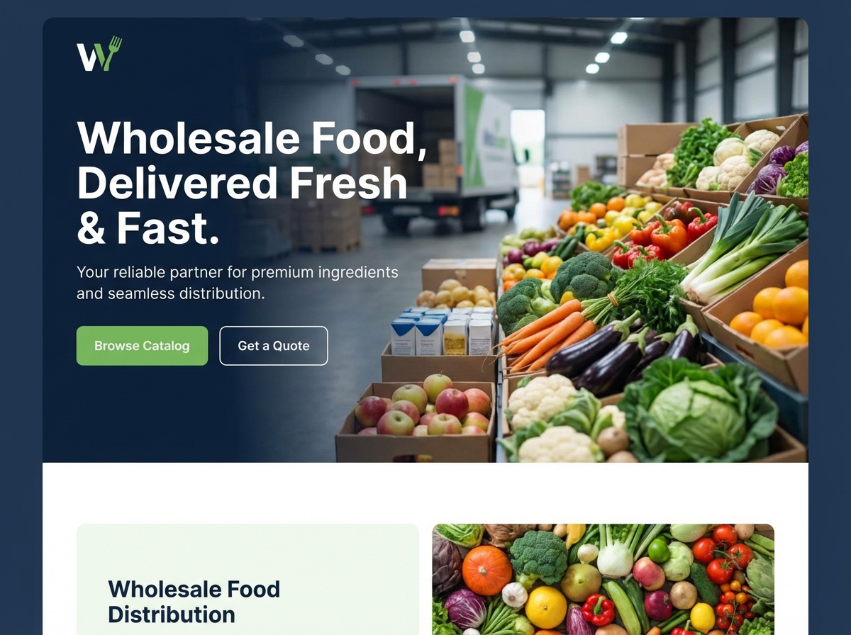 Boost Your Business with a Professional Wholesale Food Distribution Website website preview