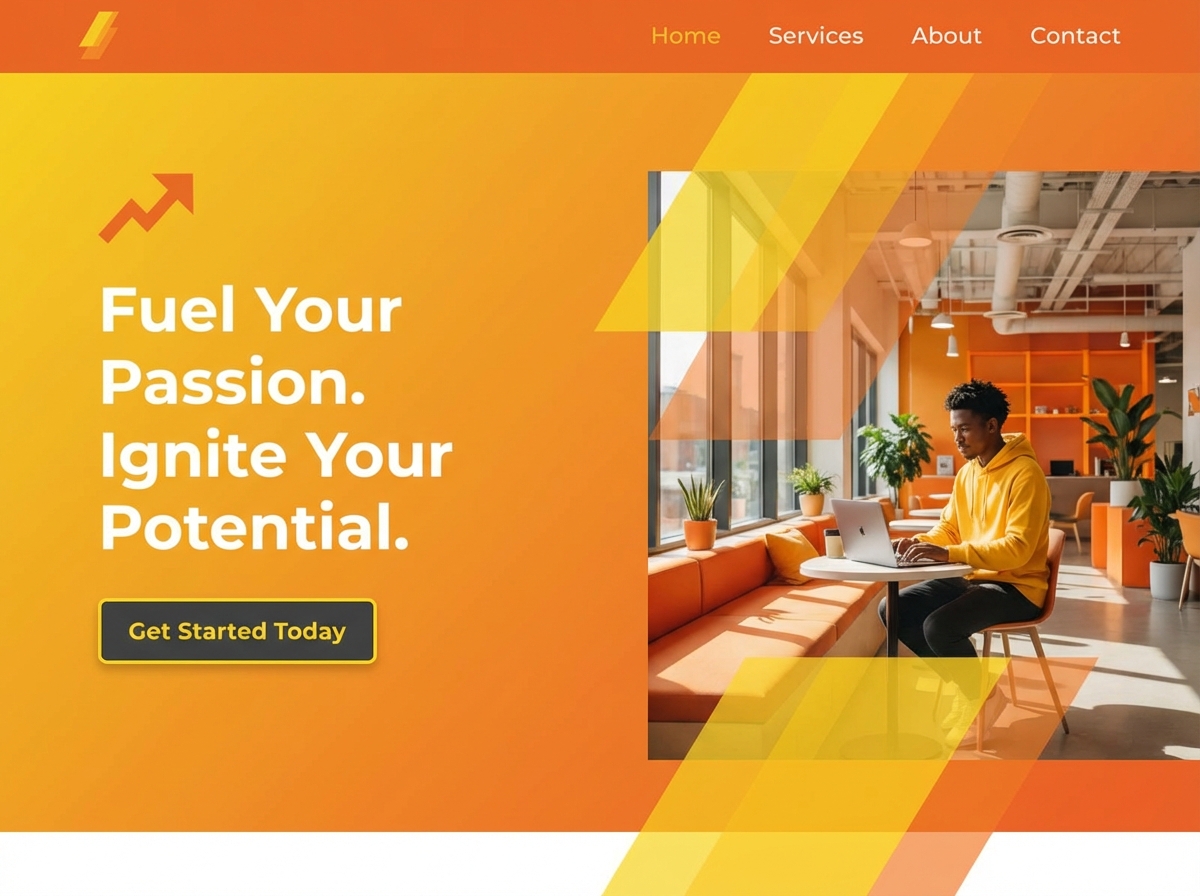 Unleash Creativity with Vibrant Yellow Orange Colors website preview