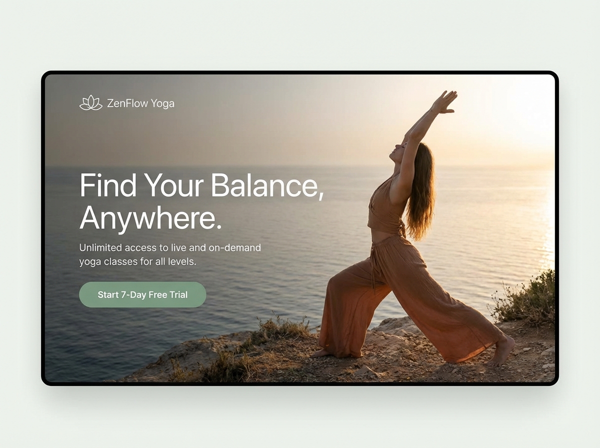 Build Your Zen Online with a Stunning Yoga Website website preview