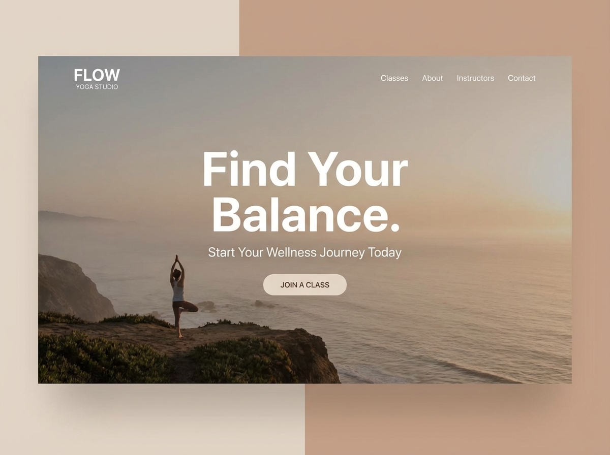 Build a stunning Yoga Business website easily website preview