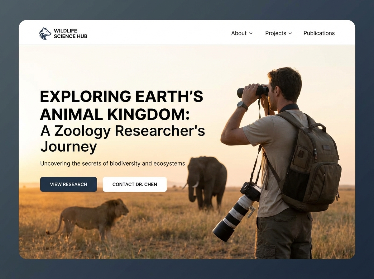 Build Your Professional Zoology Researcher Portfolio website preview